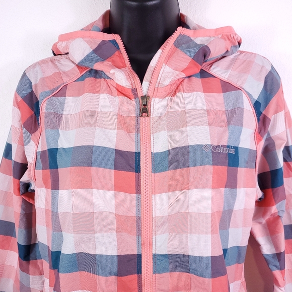Columbia Sportswear Pink/Blue Plaid Windbreaker Jacket - Picture 2 of 9